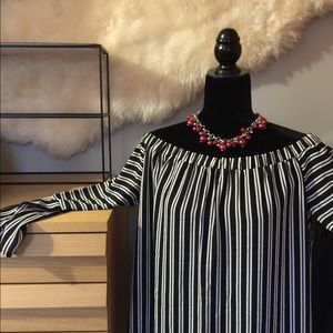 Tacera Striped Blouse, Size L, NWT